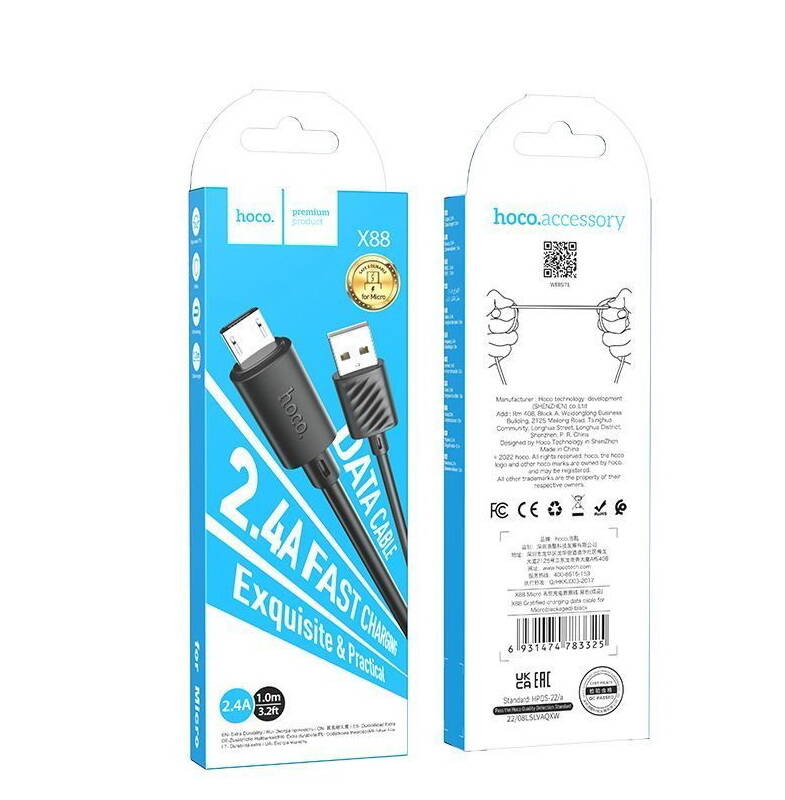 Hoco X88 Кабель Micro USB 2.4А в Новочебоксарске фото 3 Бытовая электроника Новочебоксарск
