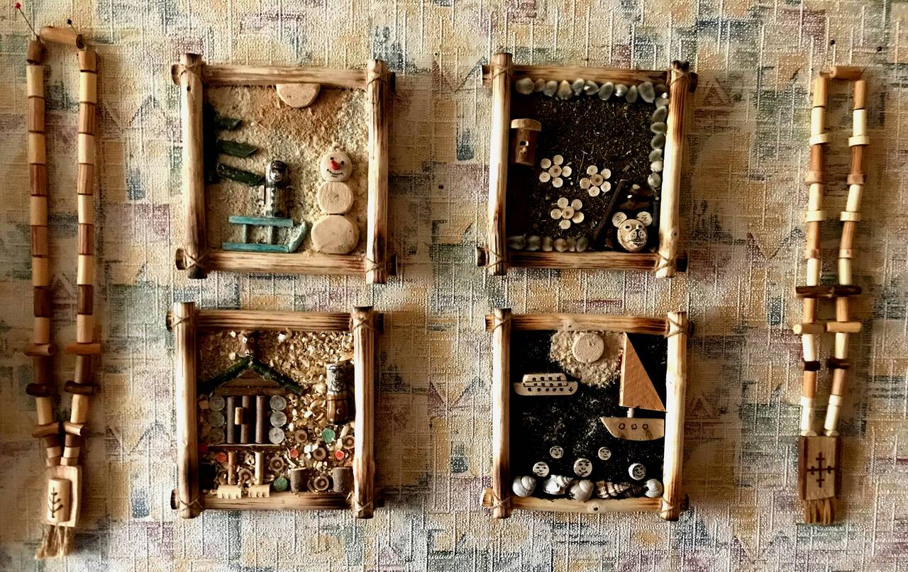 Деревянное панно - квадриптих "Времена Года" 