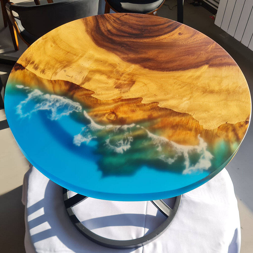 Журнальный стол Журнальный стол 60*60 из массива натурального дерева (слэб) и эпоксидной смолы, 60х60х50 см во Владивостоке фото 3 Для дома и дачи Владивосток