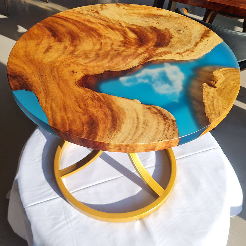 Журнальный стол Журнальный стол 60*60 из массива натурального дерева (слэб) и эпоксидной смолы, 60х60х50 см