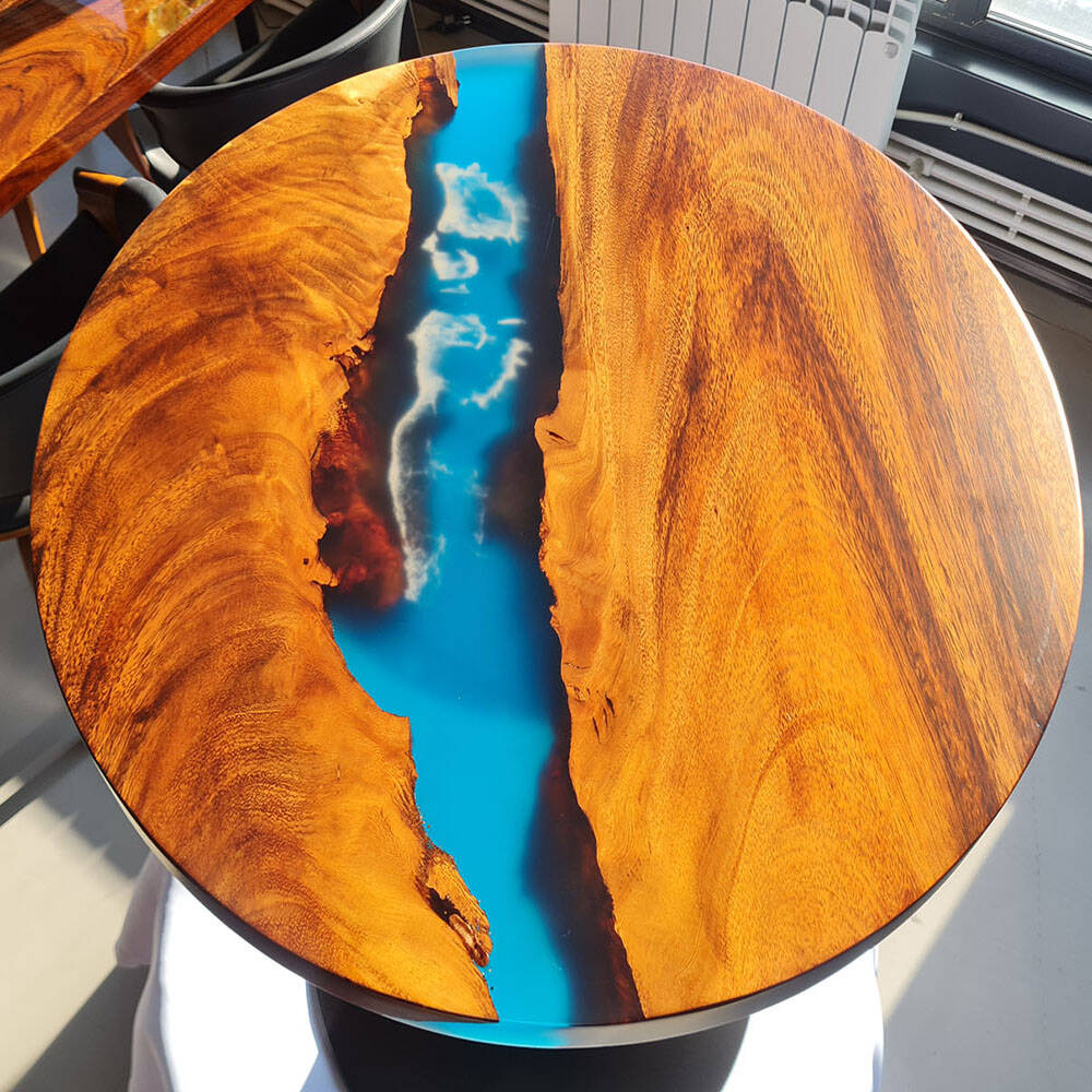 Журнальный стол Журнальный стол 60*60 из массива натурального дерева (слэб) и эпоксидной смолы, 60х60х50 см во Владивостоке фото 5 Для дома и дачи Владивосток