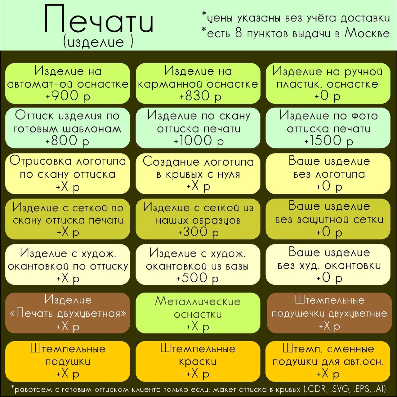 Отрисовка в векторе печати или штампа в Москве фото 1 Услуги Москва