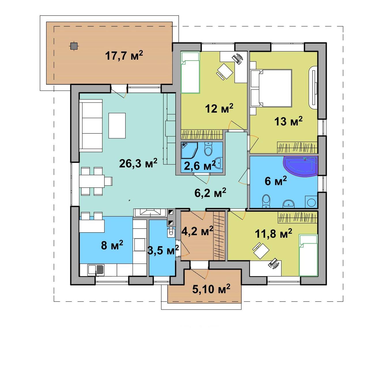 Дом 110 кв.м. на участке 6 соток в Зеленоградске фото 2 Недвижимость Зеленоградск