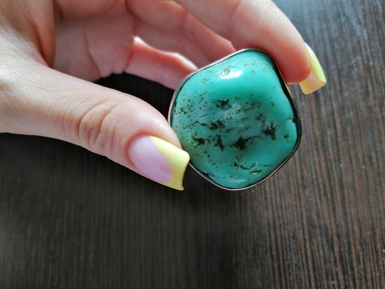 Крупное винтажное кольцо с натуральным  голубым камнем. Бохо. Винтаж укнисекс в Москве фото 6 Личные вещи Москва