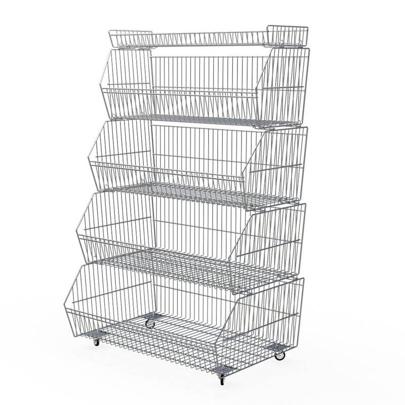 Сетчатый стеллаж-контейнер «Горка» на колесах, бу