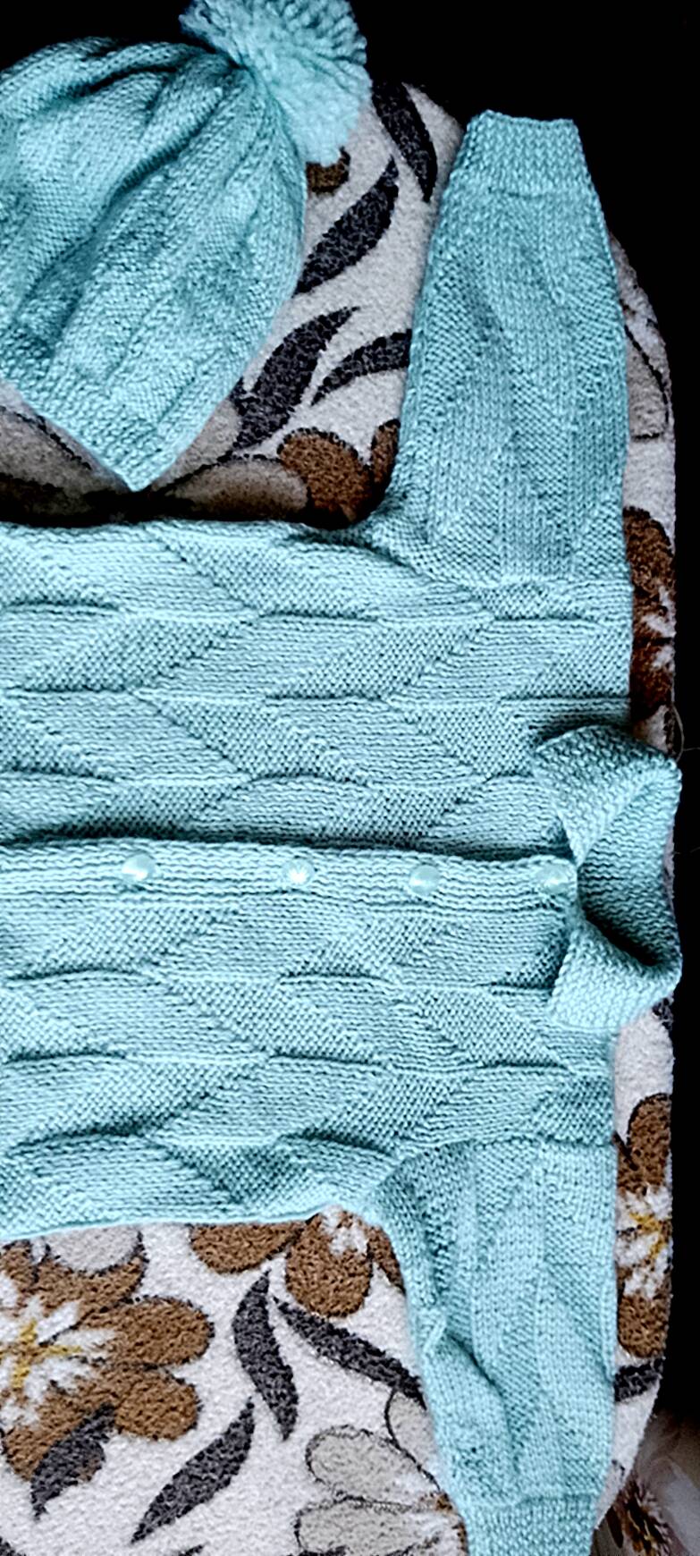 100% шерсть. Вязаный комплект на 7-12 мес.  в Москве фото 3 Личные вещи Москва