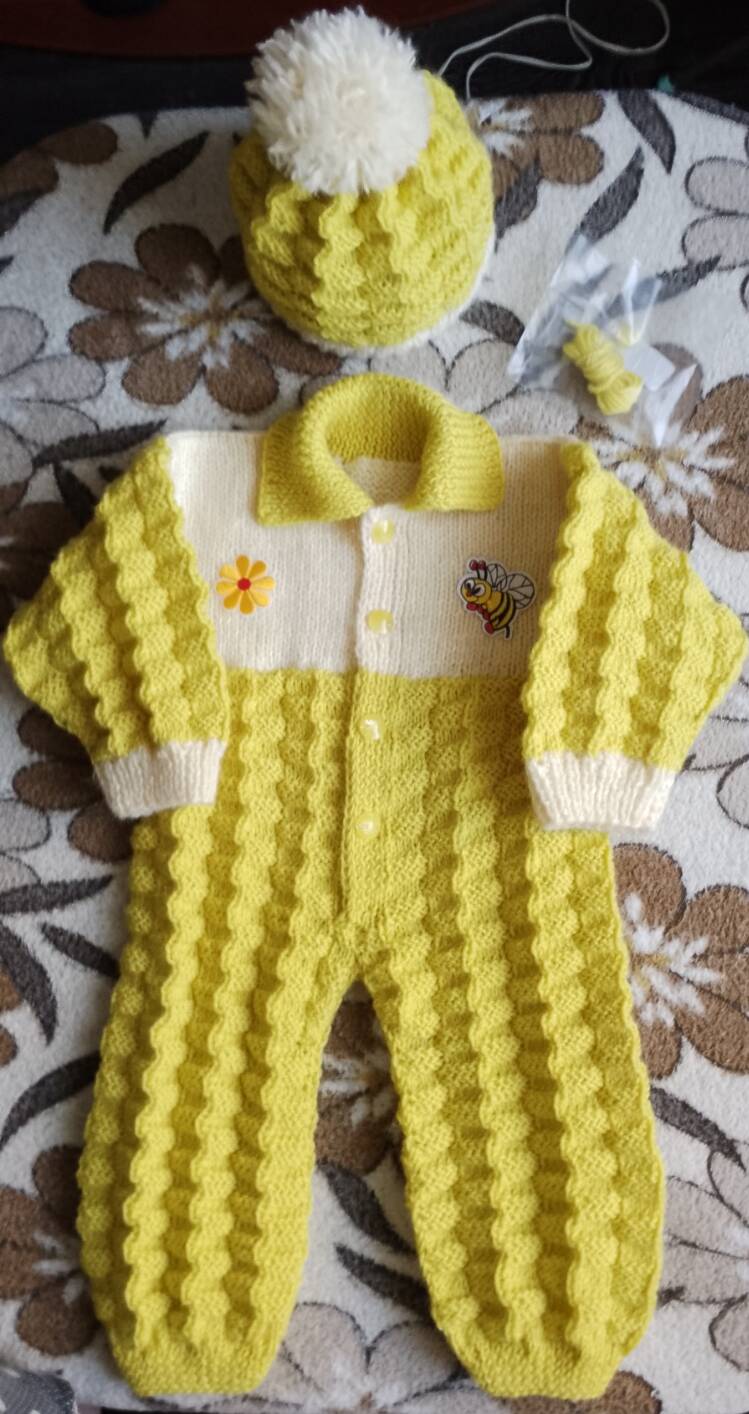 100% шерсть. Вязаный комплект на 7-12 мес.  в Москве фото 6 Личные вещи Москва