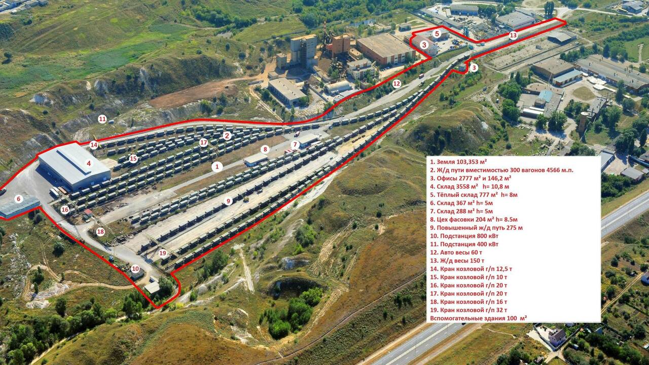 База производственная с ж/д веткой