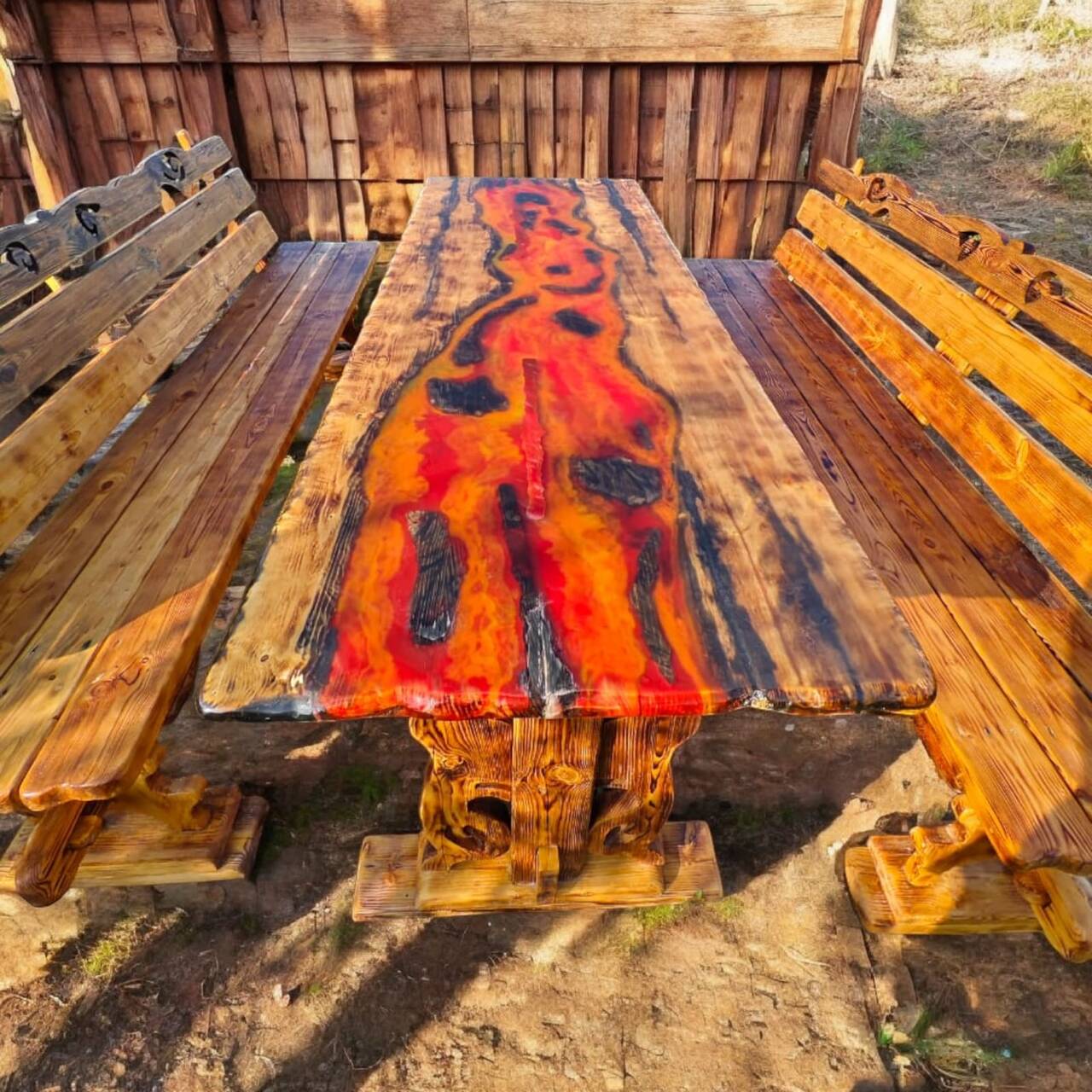 Стол из смолы "лава" с лавками. в Можайске фото 3 Для дома и дачи Можайск Стол из смолы "лава" с лавками. в Можайске фото 3 Для дома и дачи Можайск