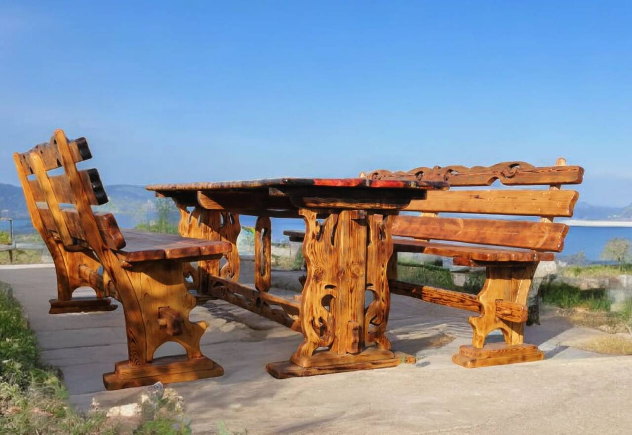 Стол из смолы "лава" с лавками. в Можайске фото 4 Для дома и дачи Можайск Стол из смолы "лава" с лавками. в Можайске фото 4 Для дома и дачи Можайск