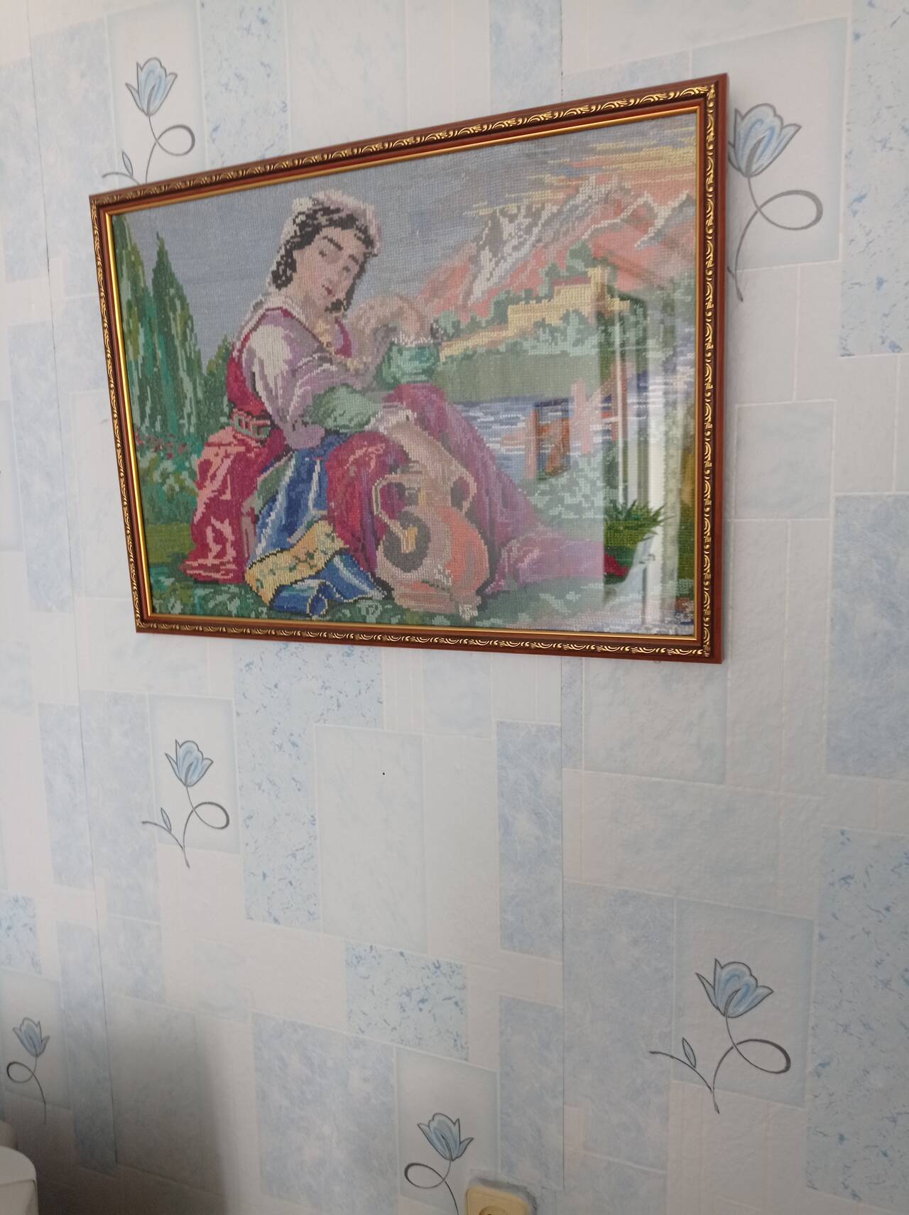 КАРТИНА, ВЫШИТАЯ КРЕСТОМ. НАЧАЛА 20 ВЕКА