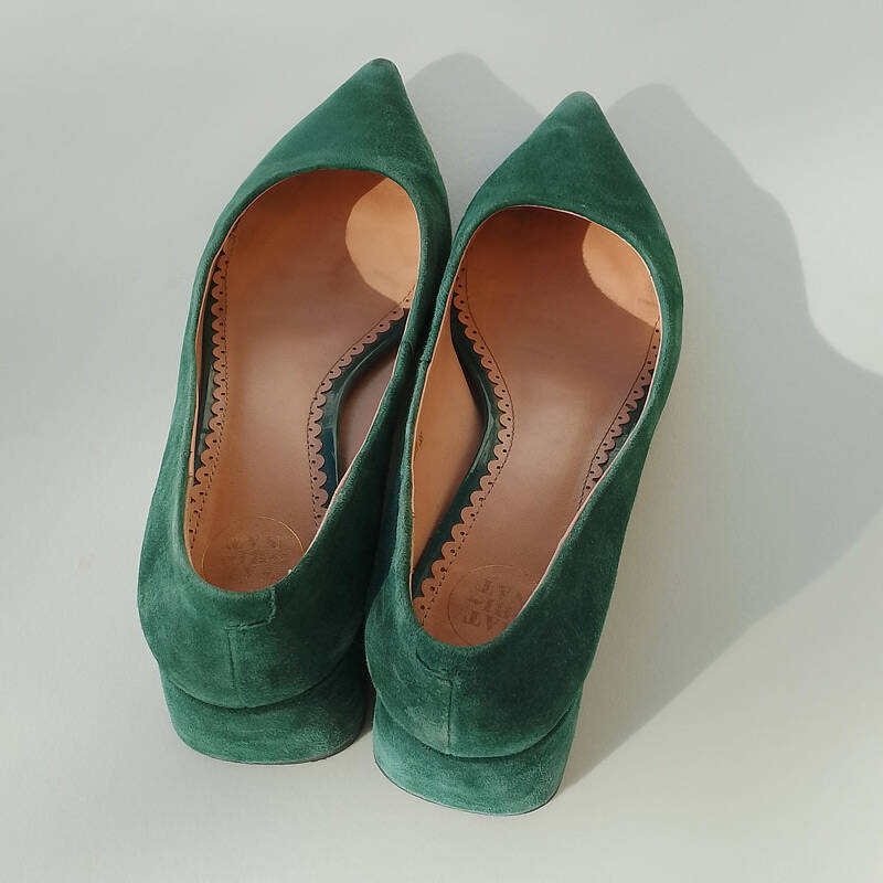 Туфли-лодочки замшевые на блочном каблуке в Москве фото 2 Личные вещи Москва