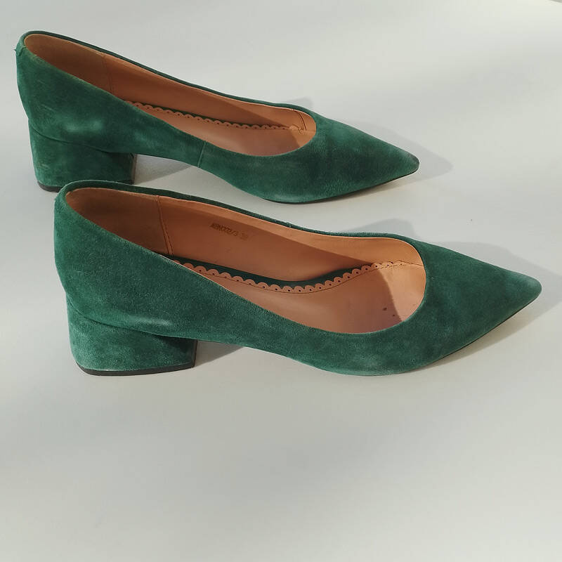 Туфли-лодочки замшевые на блочном каблуке в Москве фото 5 Личные вещи Москва