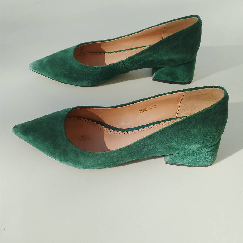 Туфли-лодочки замшевые на блочном каблуке в Москве фото 4 Личные вещи Москва