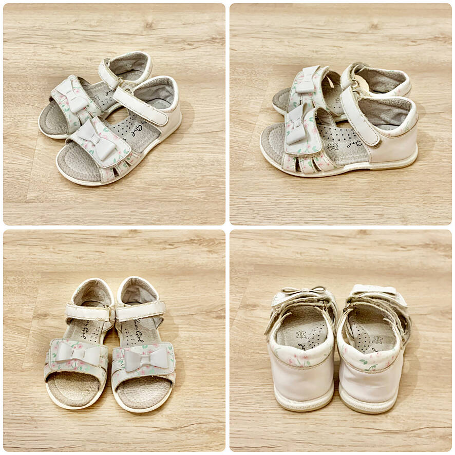 Детские белые сандалии для девочек, 25 размер