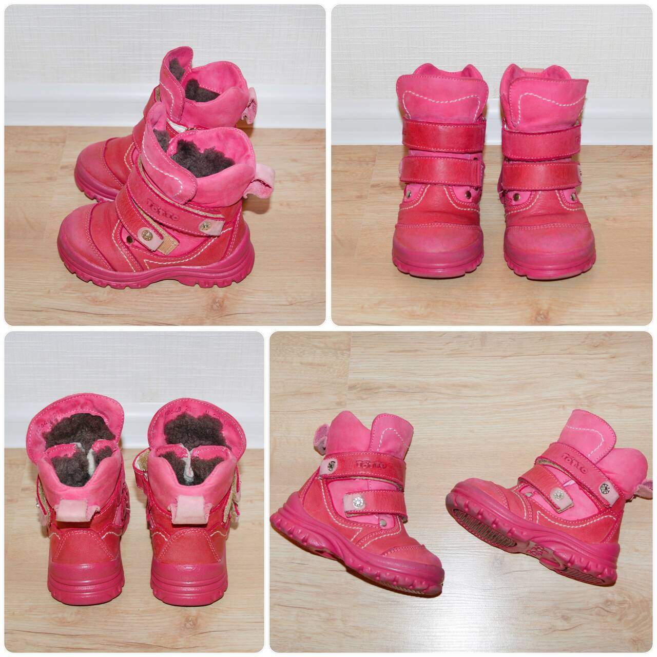 Зимние ботинки, НАТУР. кожа, от известного бренда «Тотто», 22 размер