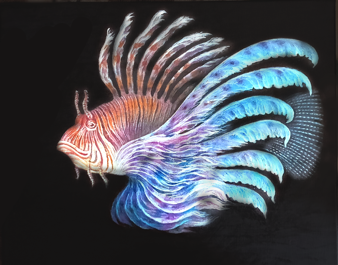   "Рыбка крылатка-воспоминания о прекрасном море" картина на холсте 