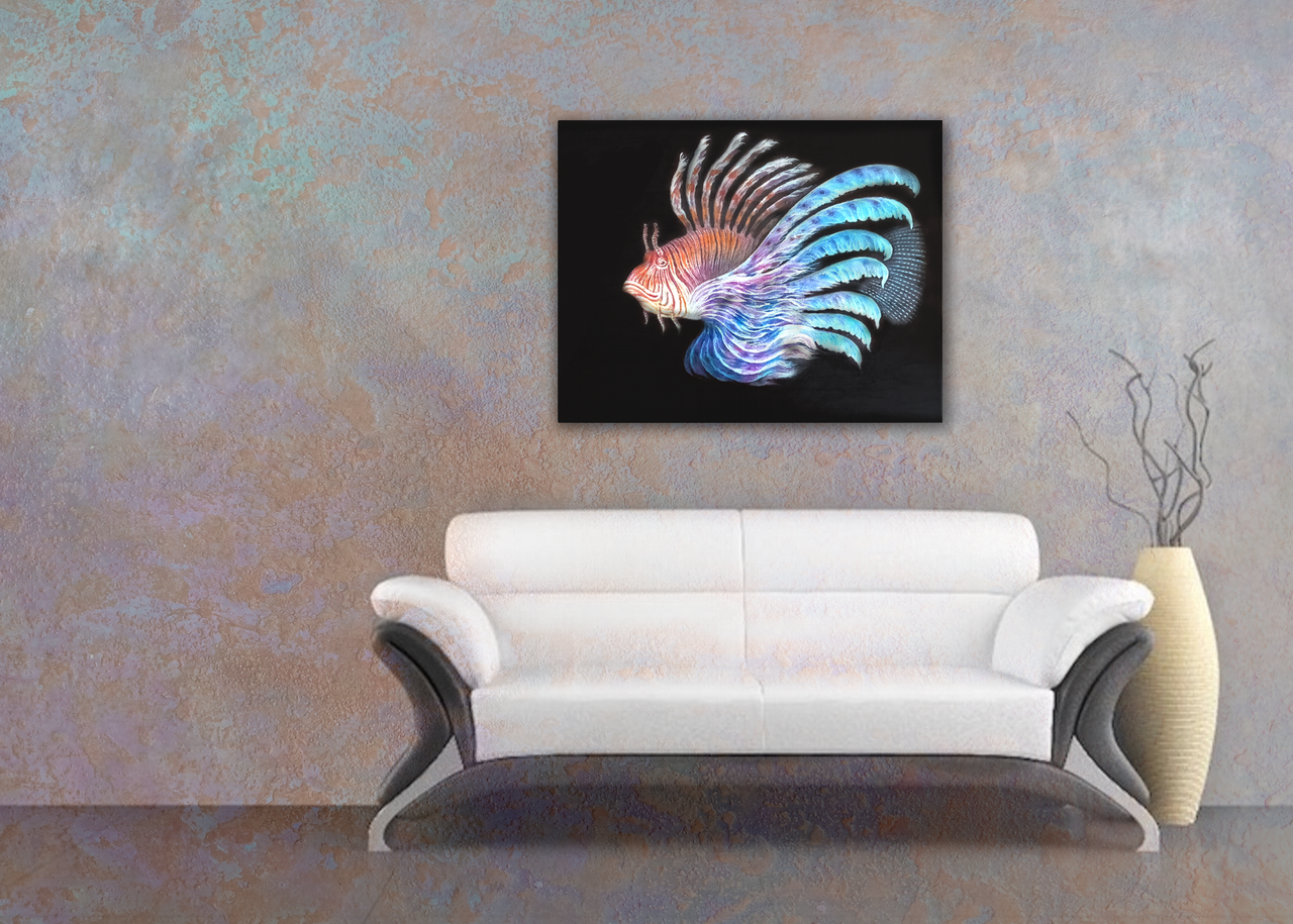   "Рыбка крылатка-воспоминания о прекрасном море" картина на холсте  в Москве фото 2 Для дома и дачи Москва