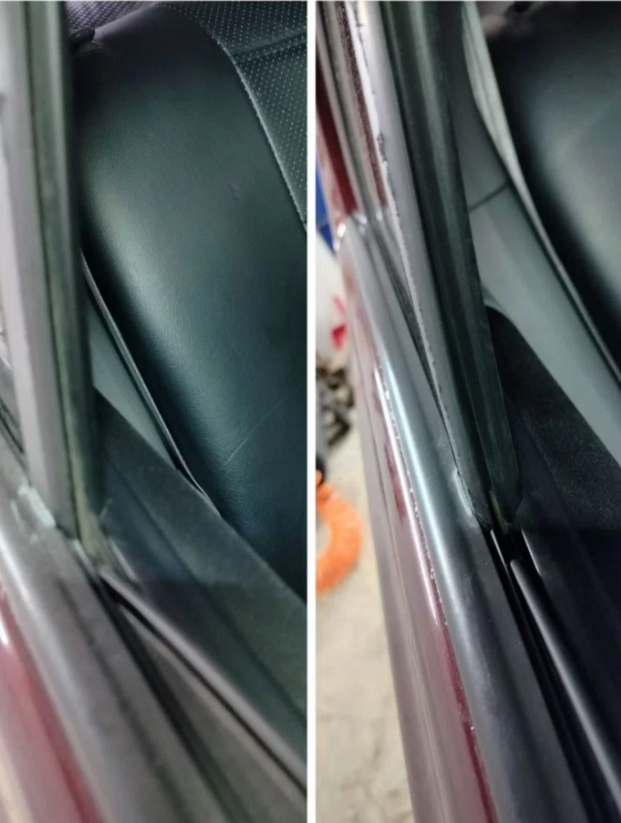 Очистка бархоток стёкол и уплотнительных резинок