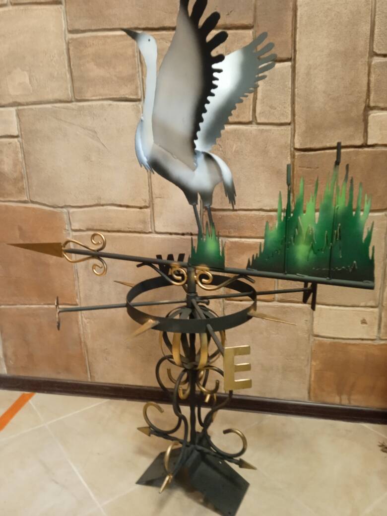 Флюгер "АИСТ СЧАСТЬЯ" металлический (ПОД ЗАКАЗ)