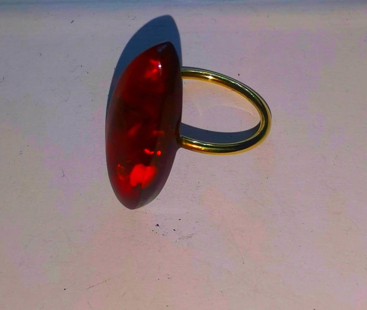 Винтажный перстень. Янтарь. 