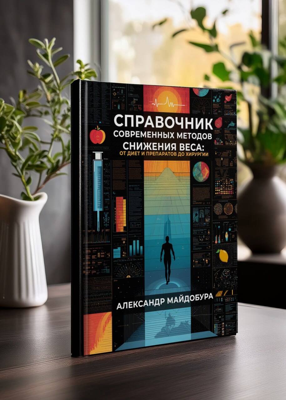 Справочник современных методов снижения веса. От диет и препаратов до хирургии. Александр Майдобура. М.: Ridero, 2025, 412 с.