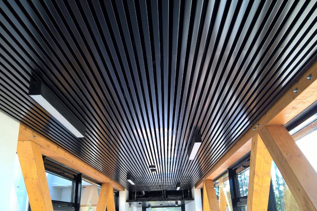 Кубообразный реечный потолок RAL