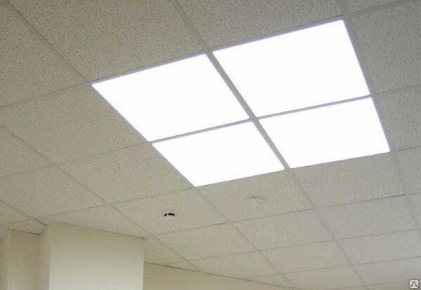 Светильник для потолка армстронг 600х600, опал