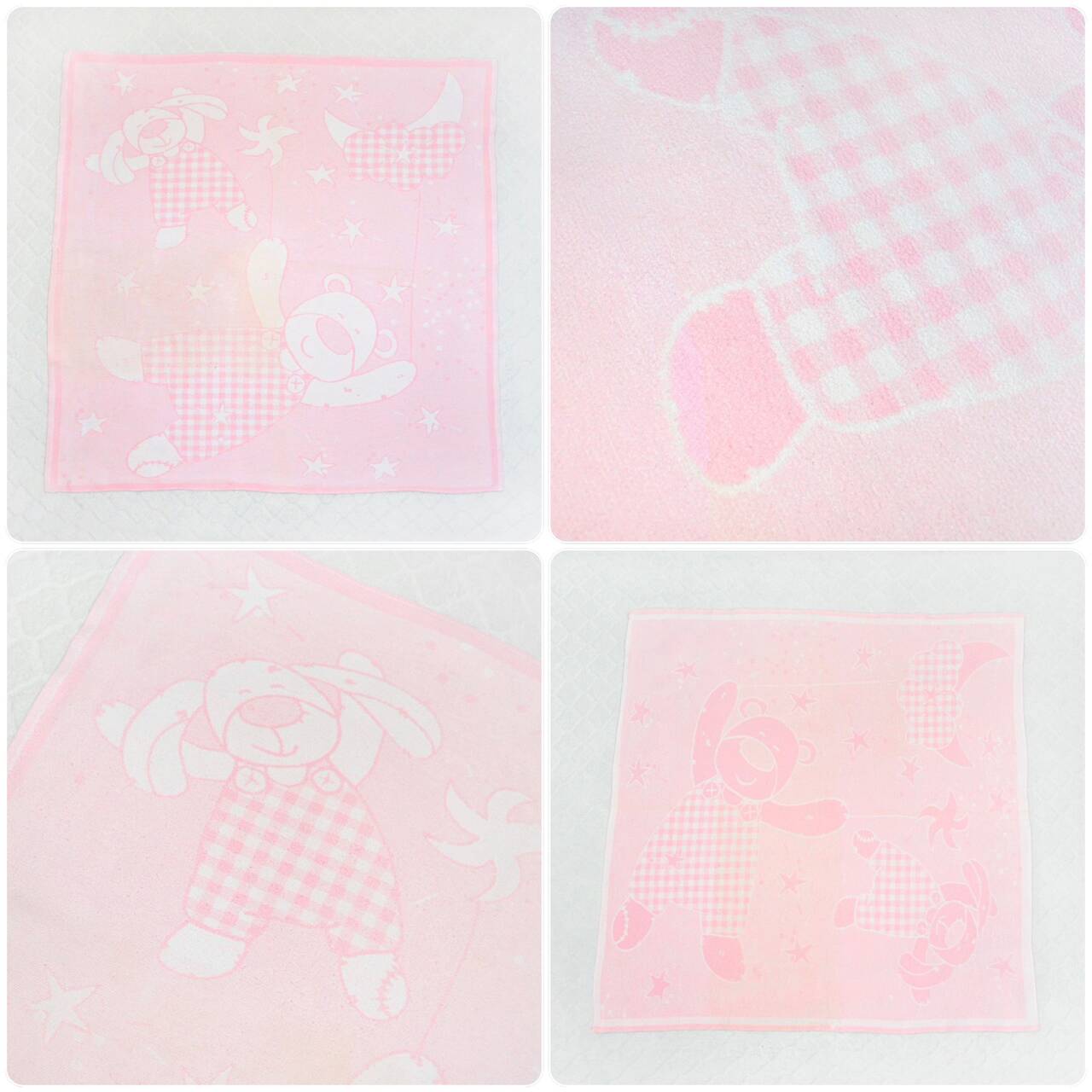 Розовое байковое одеяло для новорождённой