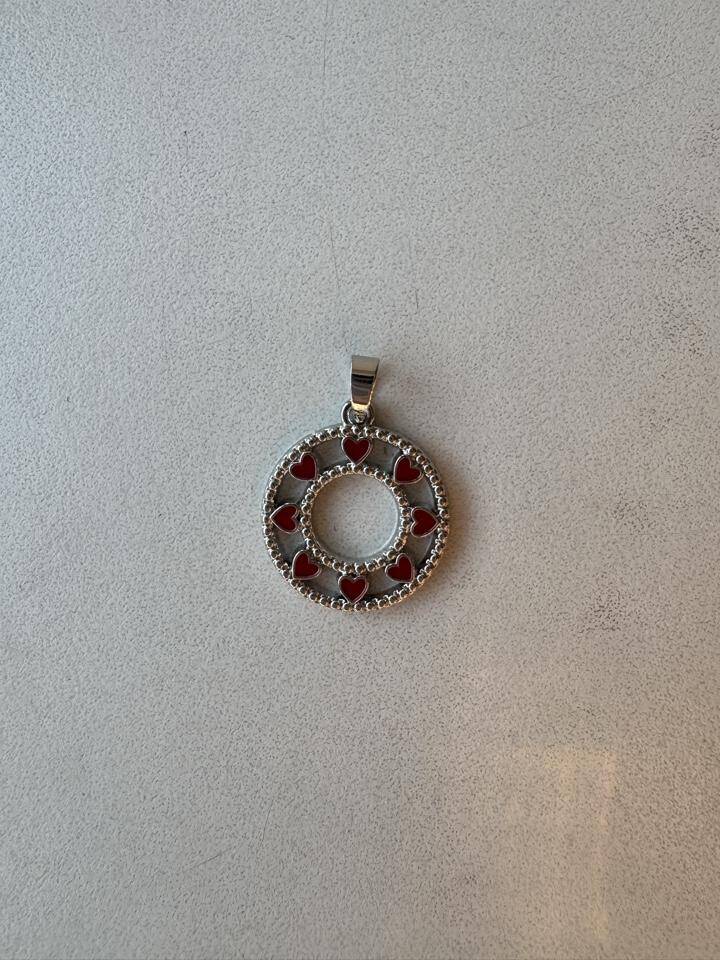 Кулон подвеска 585 Золотой круг сердца красные солнце бижутерия украшение серебро серебристый серебряный бижутерный сплав под белое золото платину амулет талисман звездочки покрытие лак перламутровый в Москве фото 2 Личные вещи Москва