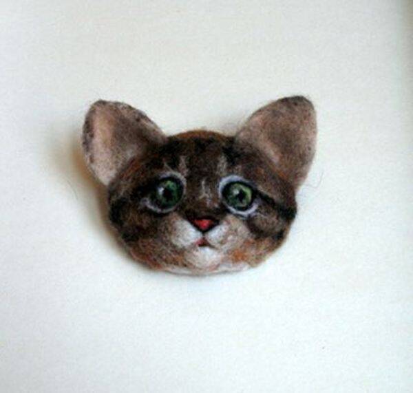 брошь - котенок