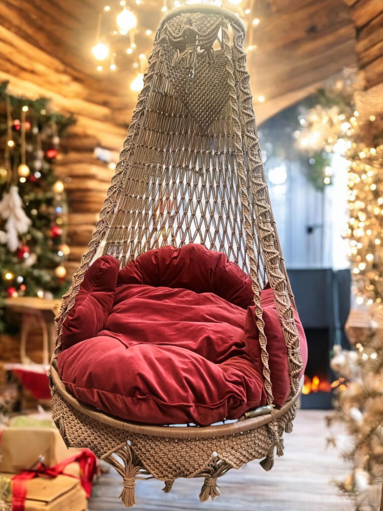 Подвесное кресло-шатёр ручной работы.