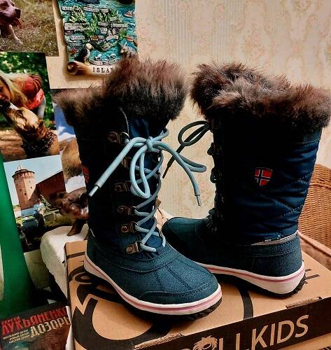 Сапоги Trollkids Girls Holmenkollen Snow Boots Teal/Aqua.