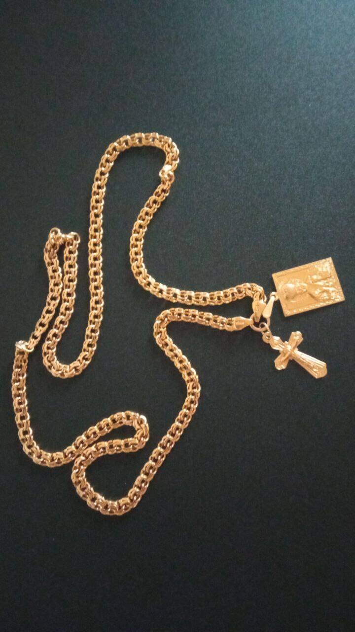 Золотая цепь с подвесками, 585 проба, 35 гр., великолепное состояние.