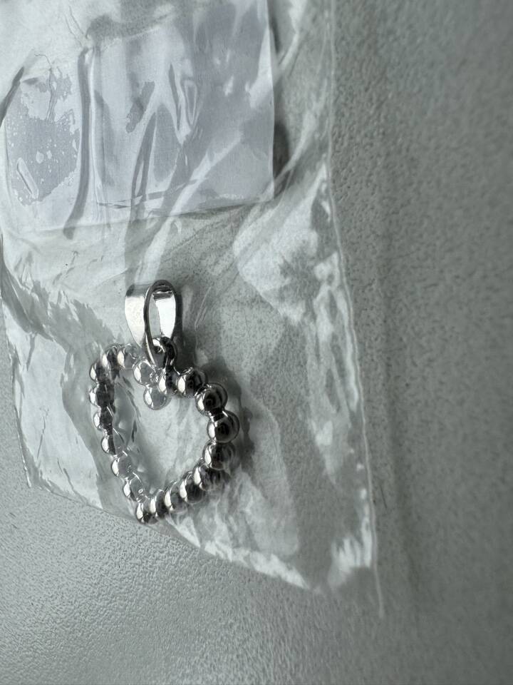 Кулон подвеска 585 Золотой сердце бисер бижутерия украшение украшения серебро серебристый серебряный в Москве фото 5 Личные вещи Москва