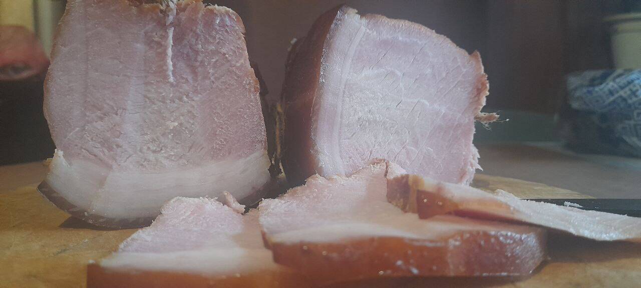 Сало мясо домашнее копченое на ольхе