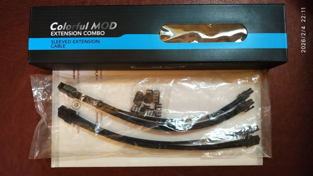 Кастомные удлинители кабеля GPU, 6+2PIN чёрные