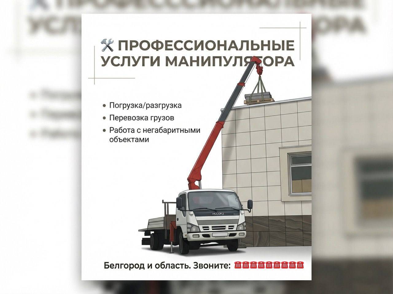 Услуги манипулятора Белгород Услуги манипулятора Белгород