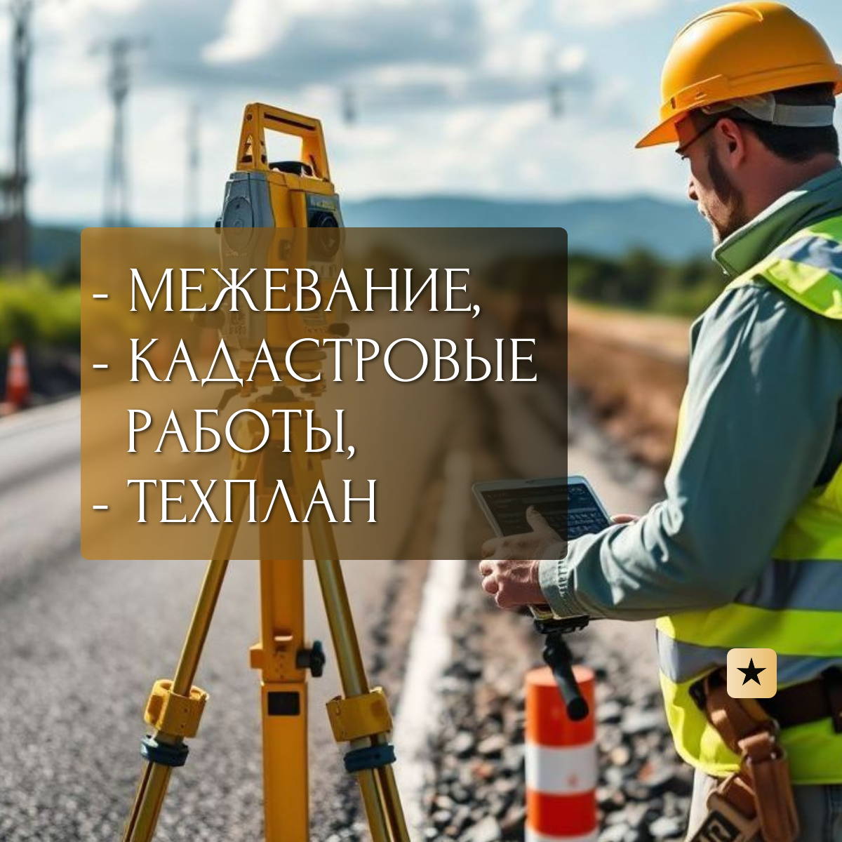 Вынос границ, межевание, топосъёмка, техплан