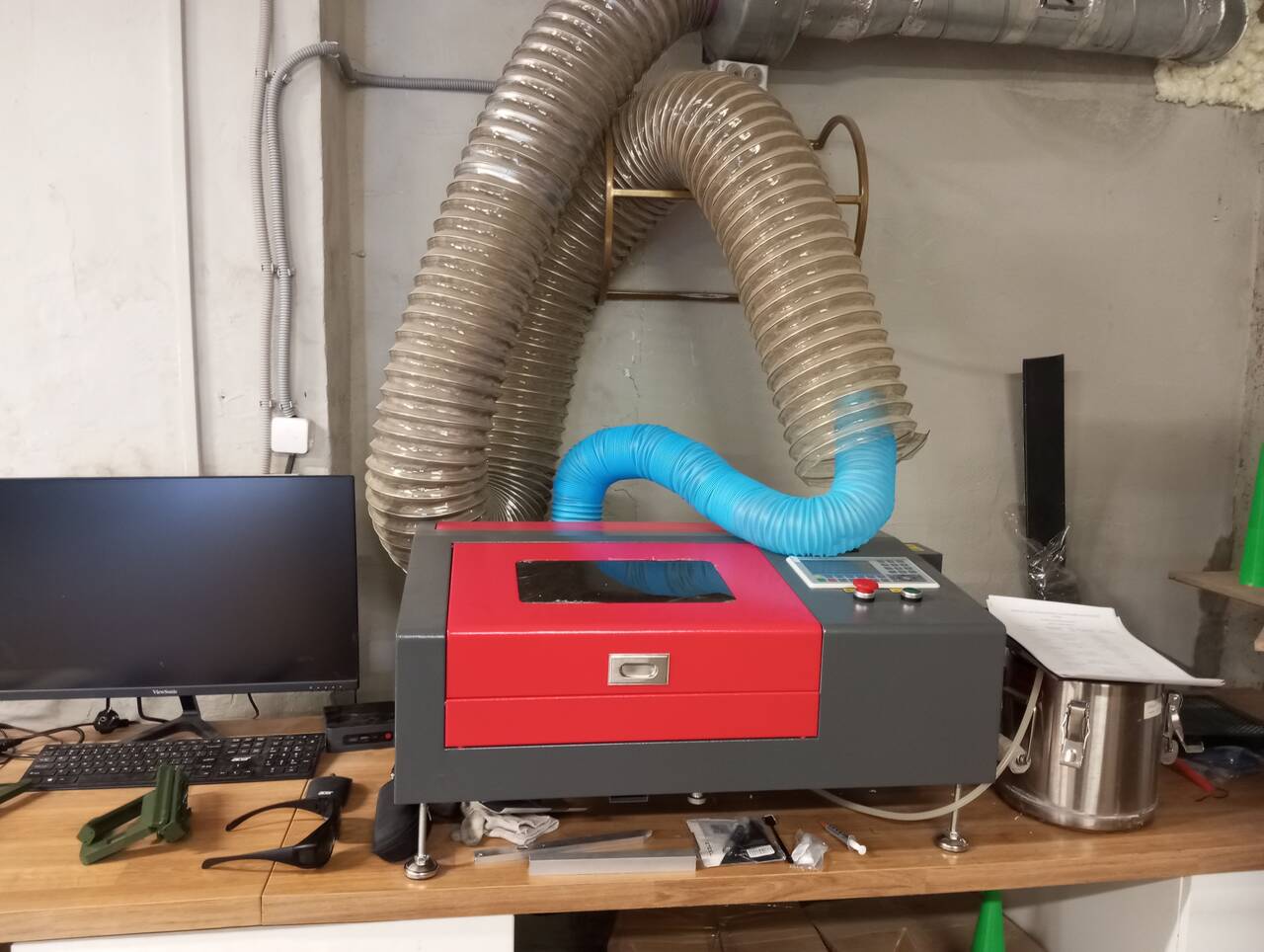 Лазерный со2 чпу станок Voiern 3020 новый, поле 30x20 см