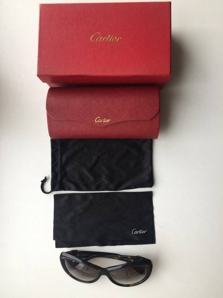 Очки женские новые cartier копия люкс цвет стекла коричневый болотный принт леопард металл под золот в Москве фото 5 Личные вещи Москва