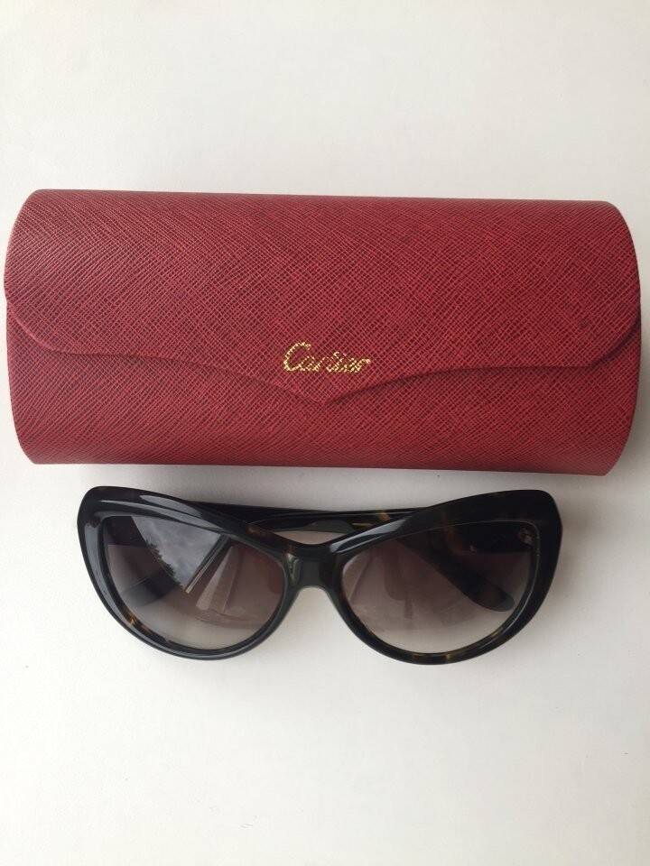 Очки женские новые cartier копия люкс цвет стекла коричневый болотный принт леопард металл под золот в Москве фото 4 Личные вещи Москва