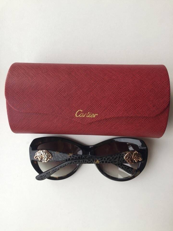 Очки женские новые cartier копия люкс цвет стекла коричневый болотный принт леопард металл под золот в Москве фото 3 Личные вещи Москва