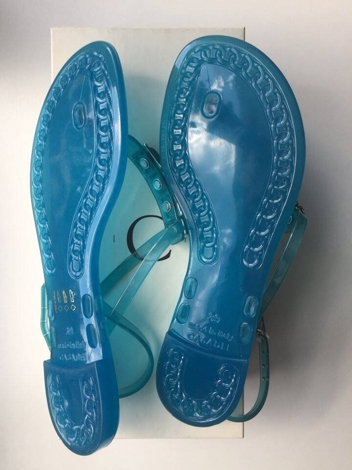 Сланцы сандалии новые casadei италия 39 размер голубые силикон стразы сваровски кристаллы swarovski в Москве фото 2 Личные вещи Москва