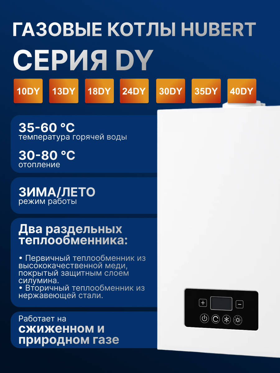 Газовый котел HUBERT Smart AGB 30DY настенный двухконтурный в Королёве фото 3 Для дома и дачи Королёв