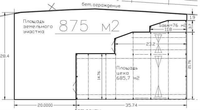 Аренда теплого цеха 685 м2 с кран-балкой на 5 т