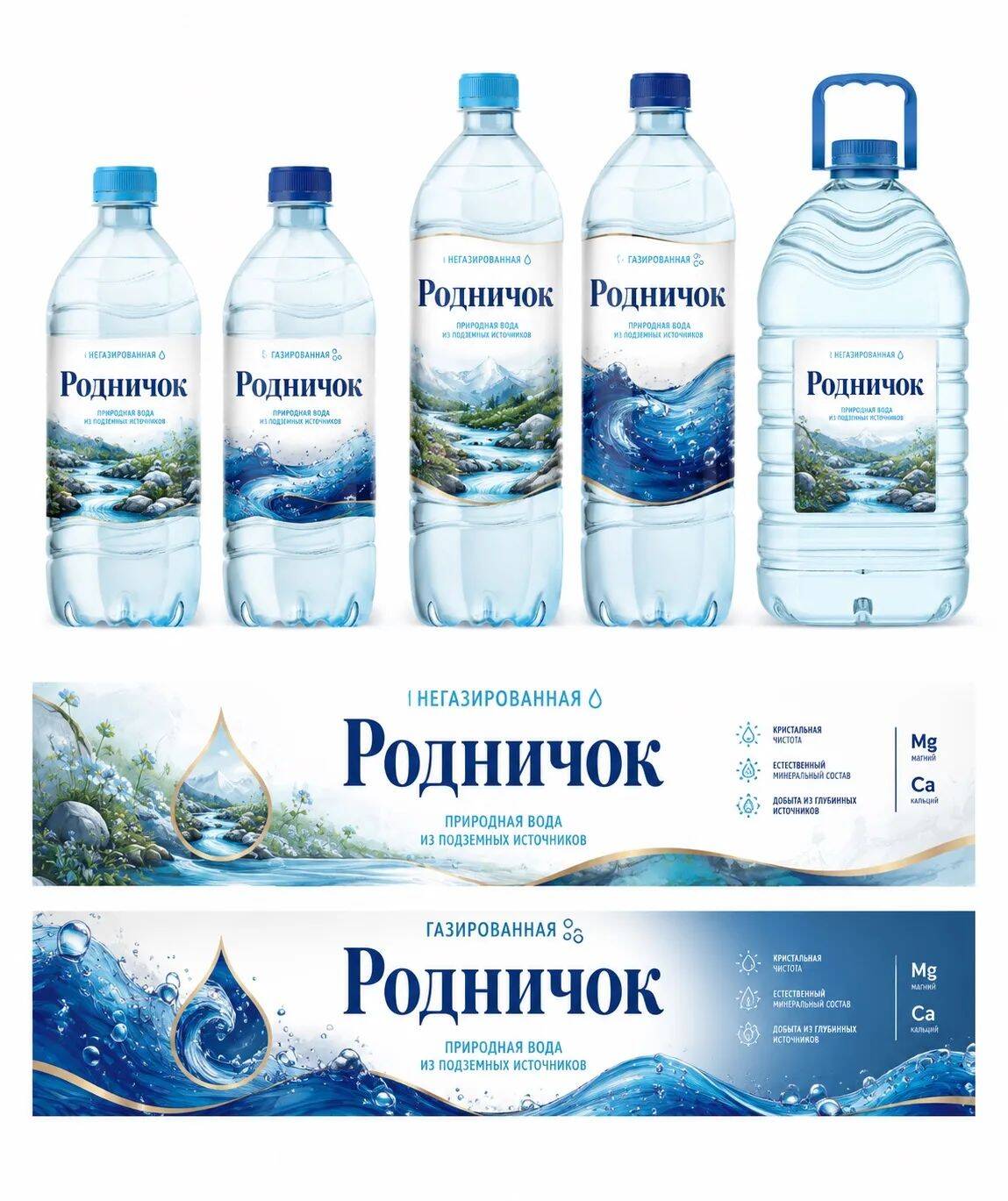 Вода Питьевая газированная и негазированная, ПЭТ 0,5 / 1,5 / 5 л. ОПТ