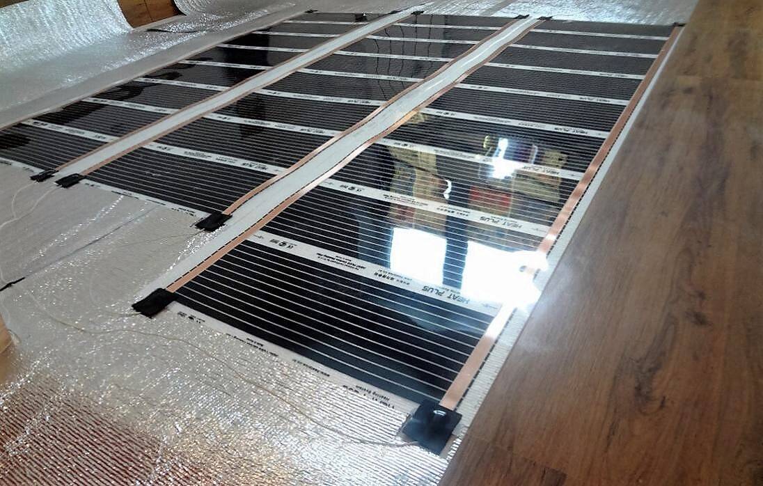 Пленочный инфракрасный теплый пол под ламинат (линолеум).