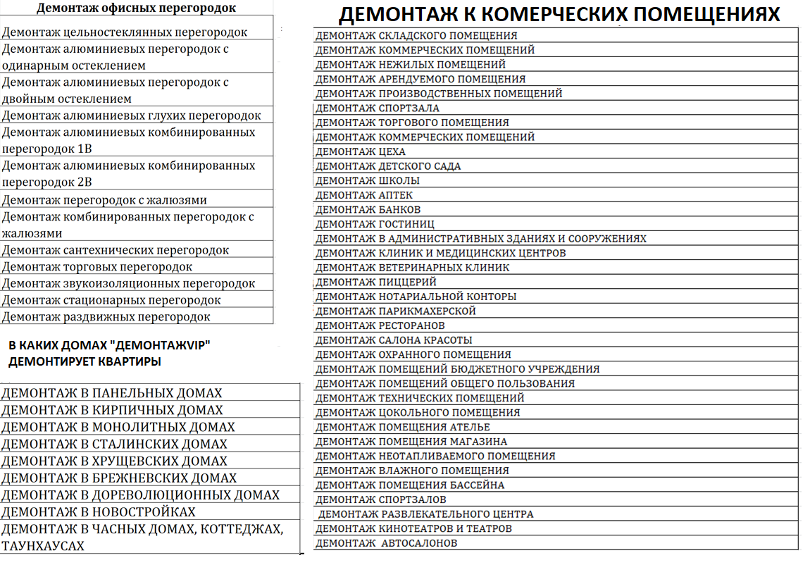 ДЕМОНТАЖ в Москве фото 4 Услуги Москва ДЕМОНТАЖ в Москве фото 4 Услуги Москва