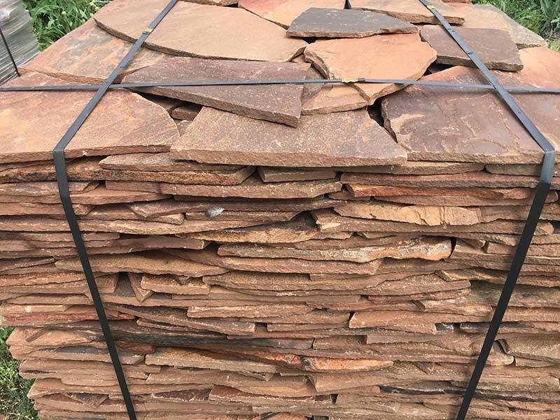 Камень Обожжённый терракотово-красный природный натуральный